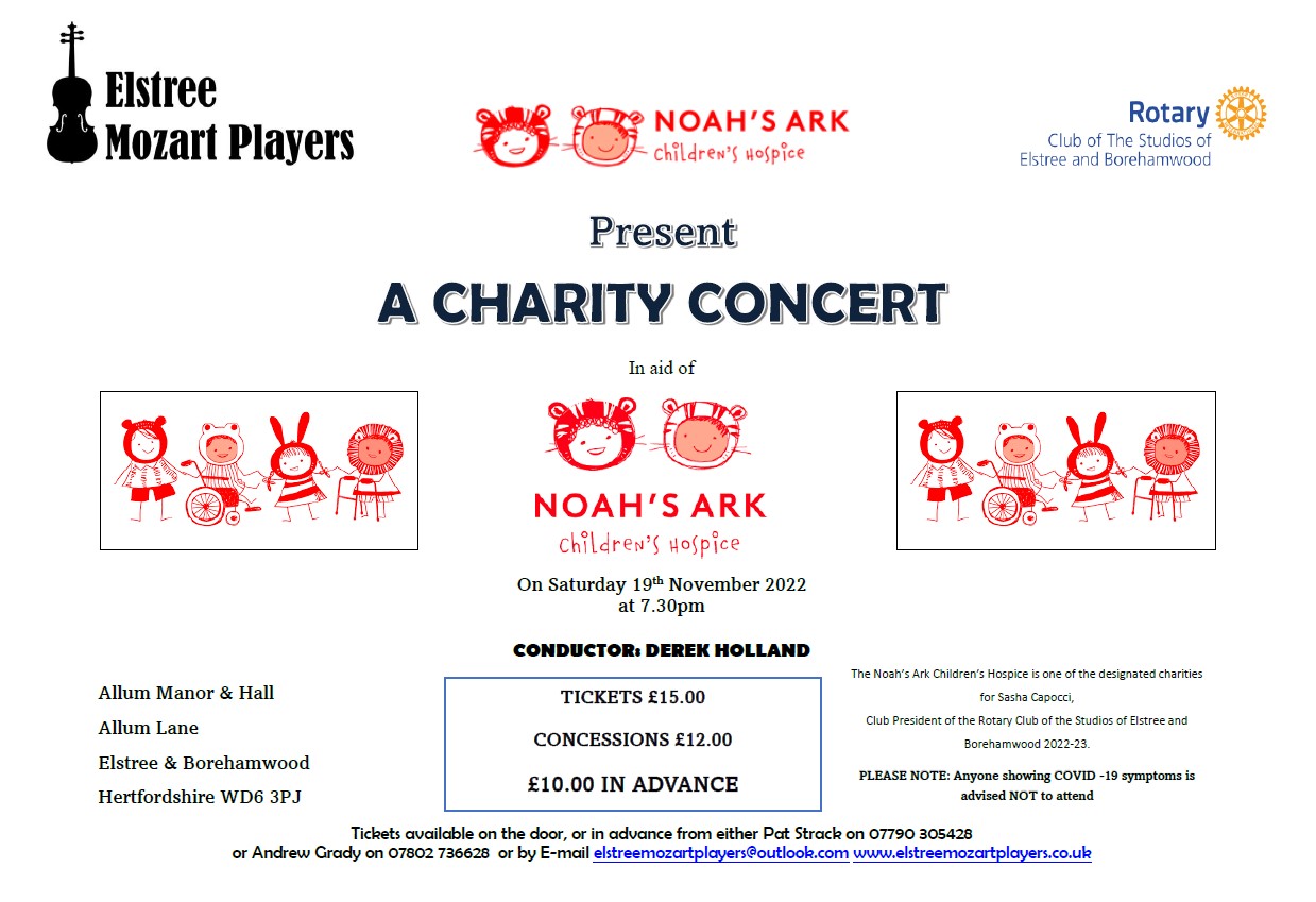 Noahs Ark Charity Concert Saturday Th November Elstree